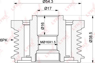 LYNXauto PA-1048 - Шкив генератора, муфта www.autospares.lv