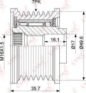 LYNXauto PA-1059 - Шкив генератора, муфта www.autospares.lv