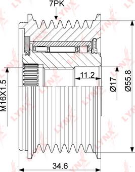 LYNXauto PA-1061 - Piedziņas skriemelis, Ģenerators www.autospares.lv