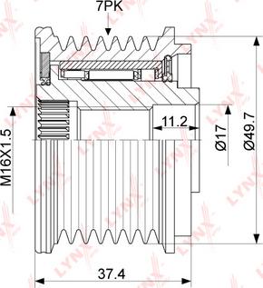 LYNXauto PA-1062 - Pulley, alternator, freewheel clutch www.autospares.lv