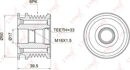 LYNXauto PA-1004 - Piedziņas skriemelis, Ģenerators autospares.lv