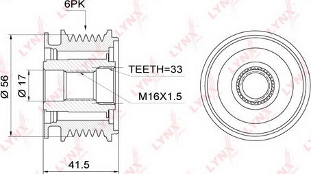 LYNXauto PA-1001 - Piedziņas skriemelis, Ģenerators www.autospares.lv