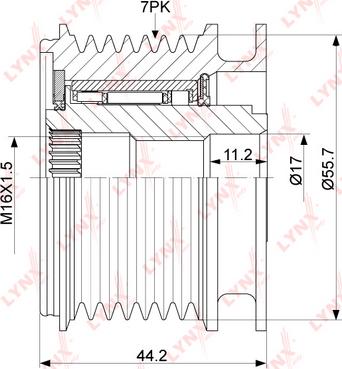 LYNXauto PA-1038 - Piedziņas skriemelis, Ģenerators www.autospares.lv