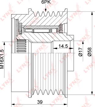 LYNXauto PA-1192 - Piedziņas skriemelis, Ģenerators www.autospares.lv