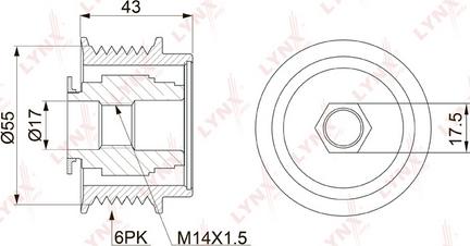 LYNXauto PA-1149 - Piedziņas skriemelis, Ģenerators www.autospares.lv