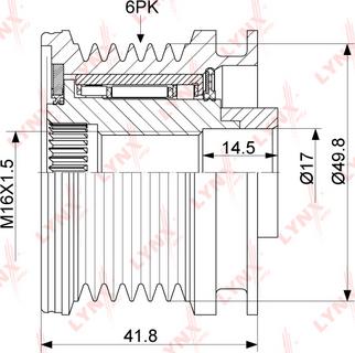 LYNXauto PA-1116 - Piedziņas skriemelis, Ģenerators www.autospares.lv