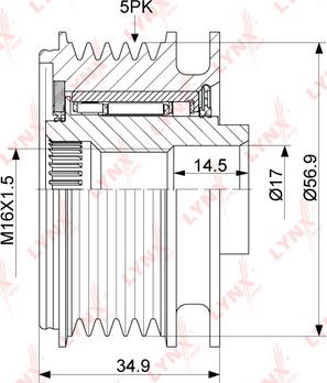 LYNXauto PA-1131 - Piedziņas skriemelis, Ģenerators www.autospares.lv