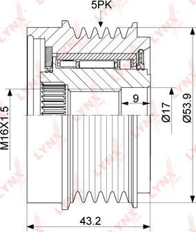 LYNXauto PA-1120 - Pulley, alternator, freewheel clutch www.autospares.lv