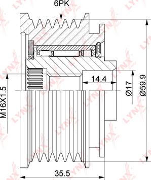 LYNXauto PA-1175 - Piedziņas skriemelis, Ģenerators www.autospares.lv