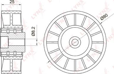 LYNXauto PB-5008 - Pulley, v-ribbed belt www.autospares.lv