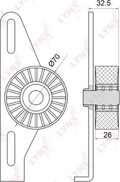 LYNXauto PB-5038 - Ролик, поликлиновый ремень www.autospares.lv