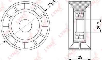 LYNXauto PB-5133 - Pulley, v-ribbed belt www.autospares.lv