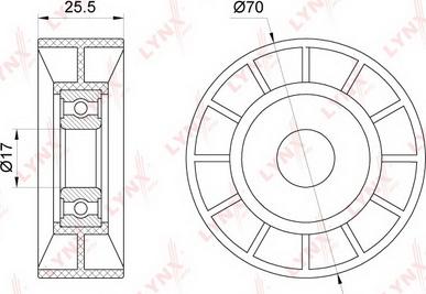 LYNXauto PB-5342 - Pulley, v-ribbed belt www.autospares.lv