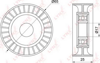 LYNXauto PB-5202 - Ролик, поликлиновый ремень www.autospares.lv