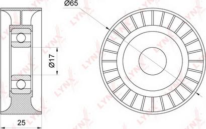 LYNXauto PB-5237 - Ролик, поликлиновый ремень www.autospares.lv