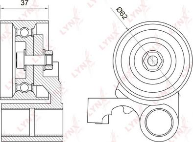 LYNXauto PB-1062 - Spriegotājrullītis, Gāzu sadales mehānisma piedziņas siksna autospares.lv