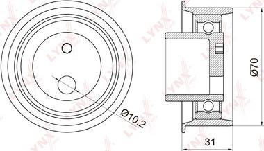 LYNXauto PB-1024 - Натяжной ролик, зубчатый ремень ГРМ www.autospares.lv