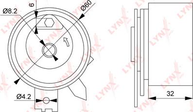 LYNXauto PB-1191 - Tensioner Pulley, timing belt www.autospares.lv