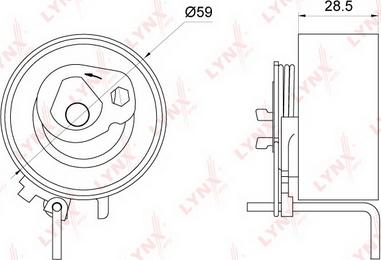 LYNXauto PB-1167 - Tensioner Pulley, timing belt www.autospares.lv