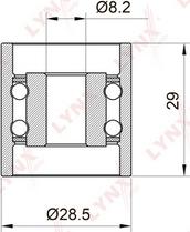 LYNXauto PB-3004 - Deflection / Guide Pulley, timing belt www.autospares.lv