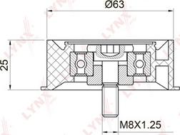 LYNXauto PB-3024 - Deflection / Guide Pulley, timing belt www.autospares.lv