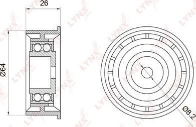 LYNXauto PB-3022 - Deflection / Guide Pulley, timing belt www.autospares.lv