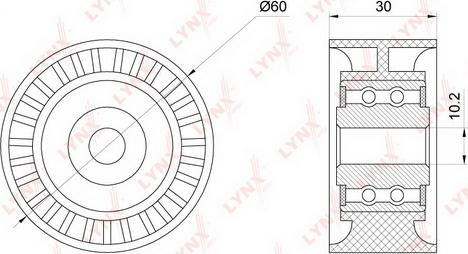 LYNXauto PB-3108 - Deflection / Guide Pulley, timing belt www.autospares.lv