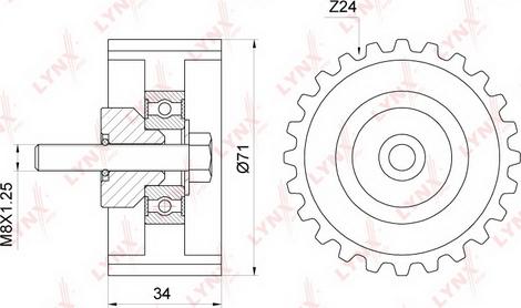 LYNXauto PB-3131 - Deflection / Guide Pulley, timing belt www.autospares.lv