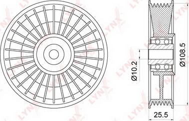 LYNXauto PB-7077 - Ролик, поликлиновый ремень www.autospares.lv