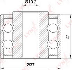 LYNXauto PB-7110 - Pulley, v-ribbed belt www.autospares.lv