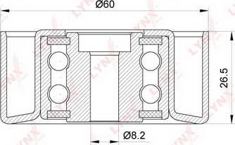 LYNXauto PB-7258 - Pulley, v-ribbed belt www.autospares.lv