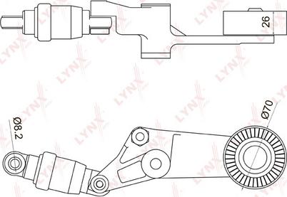 LYNXauto PT-3044 - Натяжитель, поликлиновый ремень www.autospares.lv