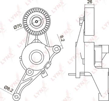 LYNXauto PT-3041 - Siksnas spriegotājs, Ķīļsiksna www.autospares.lv