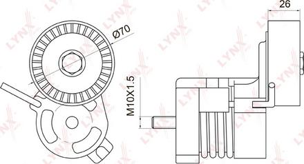 LYNXauto PT-3008 - Натяжитель, поликлиновый ремень www.autospares.lv