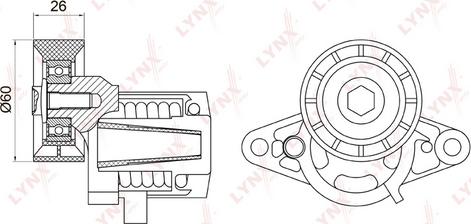 LYNXauto PT-3037 - Belt Tensioner, v-ribbed belt www.autospares.lv