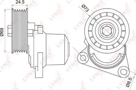 LYNXauto PT-3026 - Belt Tensioner, v-ribbed belt www.autospares.lv