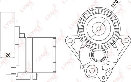 LYNXauto PT-3021 - Siksnas spriegotājs, Ķīļsiksna www.autospares.lv