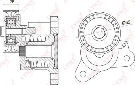 LYNXauto PT-3022 - Натяжитель, поликлиновый ремень www.autospares.lv