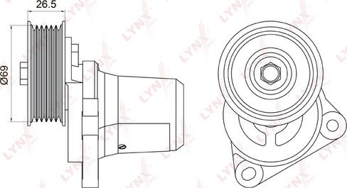 LYNXauto PT-3027 - Belt Tensioner, v-ribbed belt www.autospares.lv