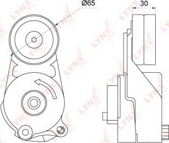 LYNXauto PT-3162 - Натяжитель, поликлиновый ремень www.autospares.lv