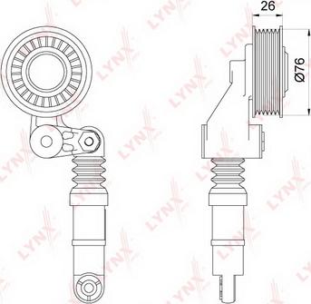 LYNXauto PT-3188 - Siksnas spriegotājs, Ķīļsiksna www.autospares.lv