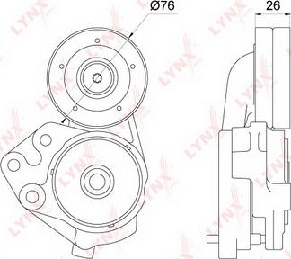 LYNXauto PT-3236 - Натяжитель, поликлиновый ремень www.autospares.lv