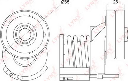 LYNXauto PT-3222 - Натяжитель, поликлиновый ремень www.autospares.lv