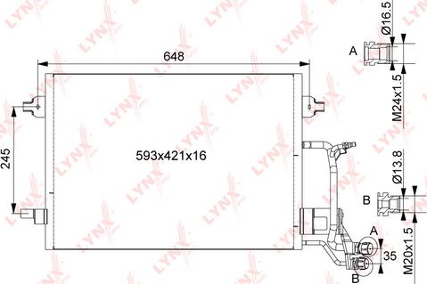 LYNXauto RC-0126 - Kondensators, Gaisa kond. sistēma www.autospares.lv