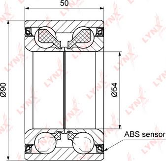 LYNXauto WB-1288 - Wheel hub, bearing Kit www.autospares.lv