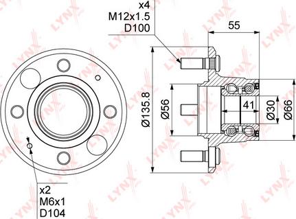 LYNXauto WH-1423 - Riteņa rumbas gultņa komplekts www.autospares.lv