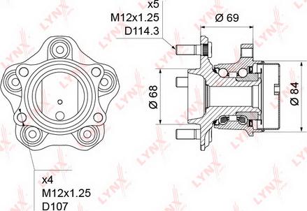 LYNXauto WH-1231 - Подшипник ступицы колеса, комплект www.autospares.lv