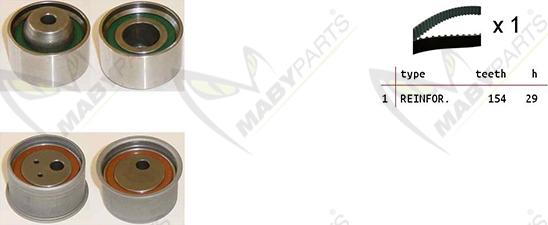 Mabyparts OBK010499 - Zobsiksnas komplekts www.autospares.lv