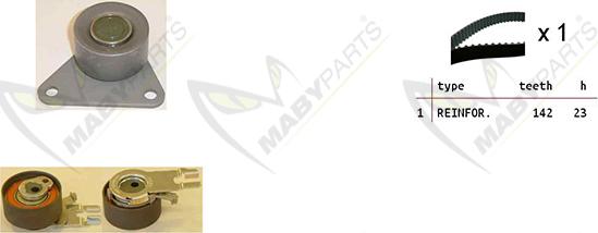 Mabyparts OBK010447 - Комплект зубчатого ремня ГРМ www.autospares.lv