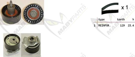 Mabyparts OBK010468 - Zobsiksnas komplekts www.autospares.lv